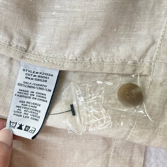 Kut from the Kloth Linen Open Drape Front Vest Coastal Boho Beige Womens XL NEW - Picture 6 of 10